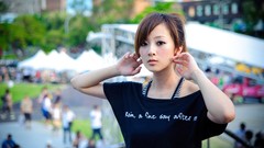 Woman faces asians brunettes models Mikako Zhang Kaijie