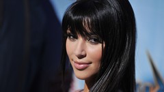 Woman faces bangs models kim kardashian