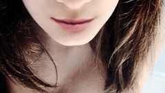 Woman faces big eyes cleavage