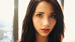 Woman faces big eyes green eyes brunettes black hair emily rudd