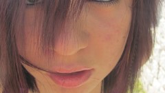 Woman faces black eyes stock teen