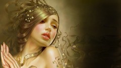 Woman faces blondes artwork fantasy art