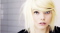 Woman faces blondes big eyes blue eyes piercings