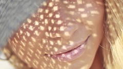 Woman faces blondes blue eyes