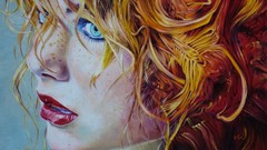 Woman faces blondes blue eyes artwork Wlodzimierz Kuklinski