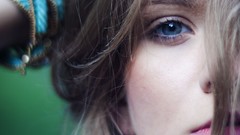 Woman faces blondes blue eyes depth of field