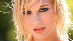 Woman faces blondes blue eyes models wet hair Hayden Hawkens