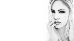Woman faces blondes blue eyes Photo manipulation grayscale Jade 