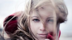 Woman faces blondes blue eyes piercings