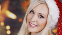 Woman faces blondes Christmas outfits