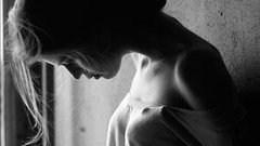 Woman faces blondes grayscale