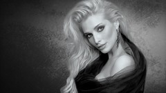 Woman faces blondes grayscale Tatyana Kotova