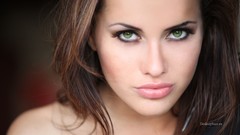 Woman faces blondes green eyes Agnieszka Jaworska