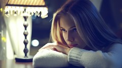 Woman faces blondes Kseniya Morozova