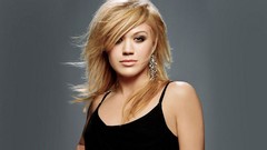 Woman faces blondes long hair black dress kelly clarkson Simple 