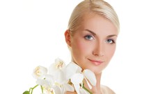 Woman faces blondes models