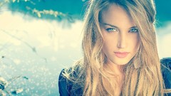 Woman faces blondes models