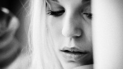 Woman faces blondes models grayscale