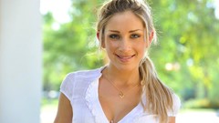 Woman faces blondes models Julia Crown