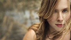 Woman faces blondes portraits depth of field