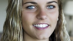 Woman faces blondes smiling