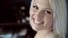 Woman faces blondes smiling