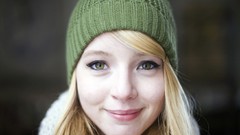 Woman faces blondes smiling