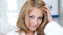 Woman faces blondes smiling blue eyes