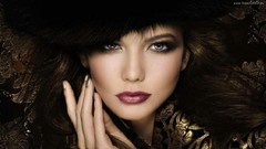 Woman faces blue eyes