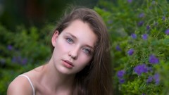 Woman faces blue eyes auburn brunettes jailbait