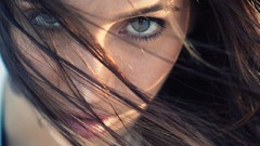 Woman faces blue eyes brunettes