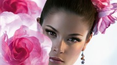 Woman faces blue eyes brunettes