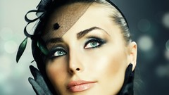 Woman faces blue eyes brunettes