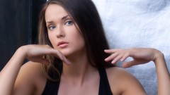 Woman faces blue eyes brunettes models Chantelle A