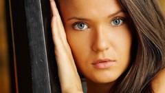 Woman faces blue eyes brunettes models Chantelle A