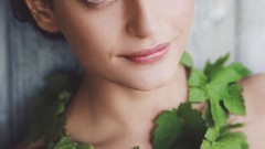 Woman faces blue eyes brunettes models Reka Ebergenyi