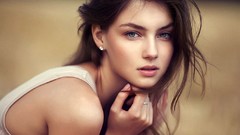 Woman faces blue eyes brunettes models vika levina