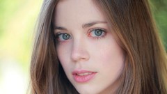 Woman faces blue eyes brunettes teen charlotte hope