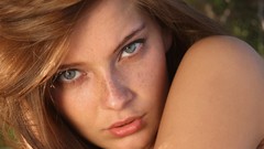 Woman faces blue eyes freckles models redheads Met-Art magazine 