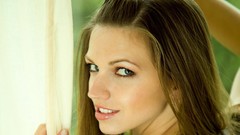 Woman faces blue eyes models window panes Eufrat