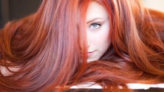 Woman faces blue eyes redheads