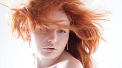Woman faces blue eyes redheads