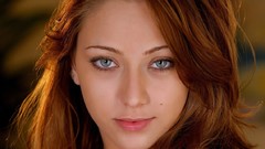 Woman faces blue eyes redheads Adel Miller cat eyes