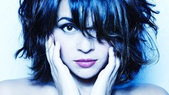 Woman faces blue hair brunettes models