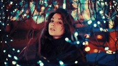 Woman faces bokeh models