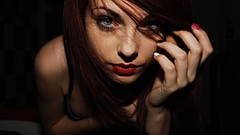 Woman faces bra redheads