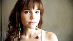 Woman faces brown eyes brunettes bangs