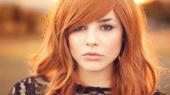 Woman faces brown eyes redheads