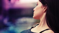 Woman faces brunettes