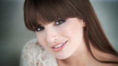 Woman faces brunettes bangs models Bernadette Kaspar